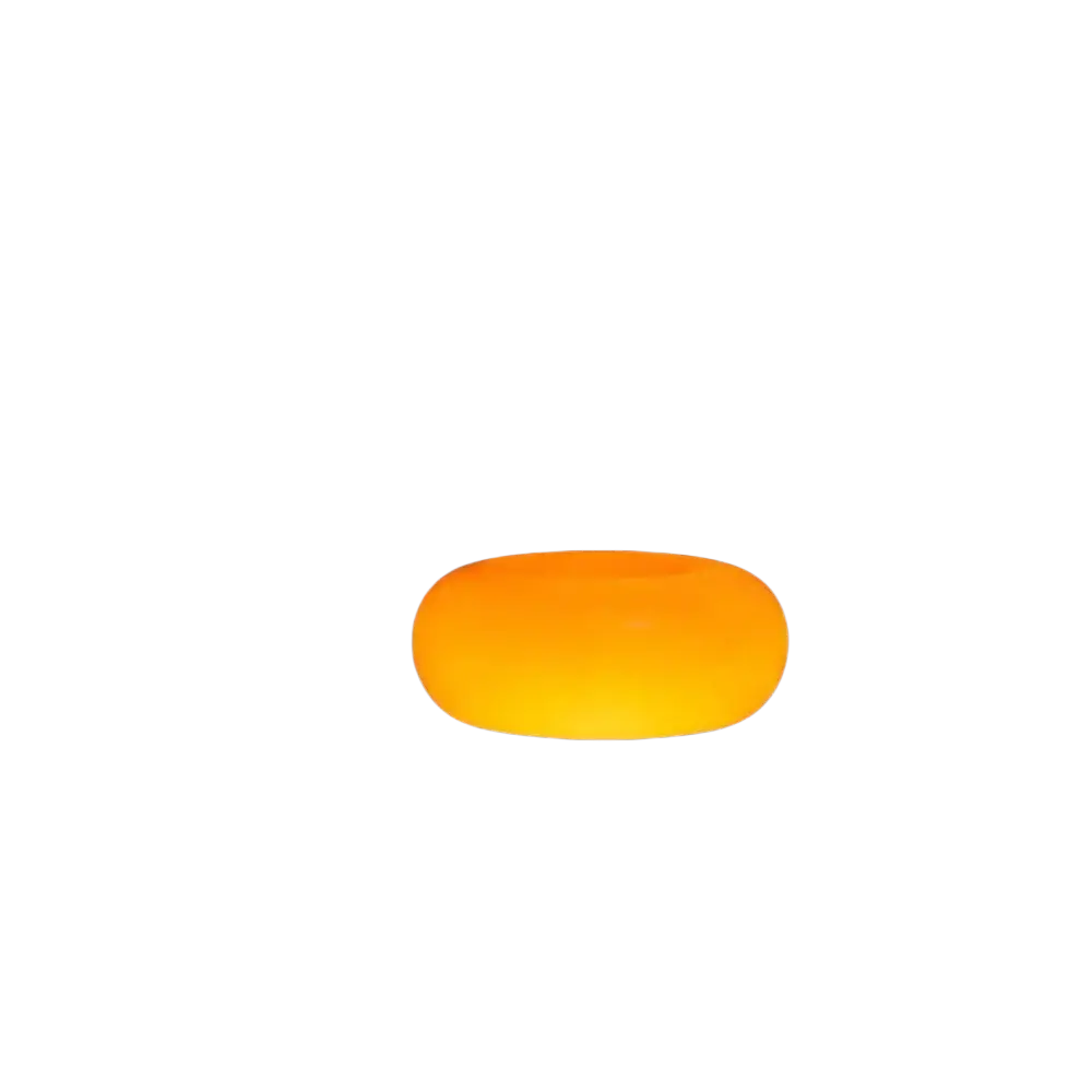 Warm glowing orange acrylic touch wall light with smooth rounded oval design and adjustable brightness