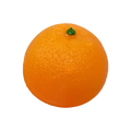 Orange silicone stress ball sensory fidget toy shaped like a vibrant orange citrus fruit with textured peel and green stem