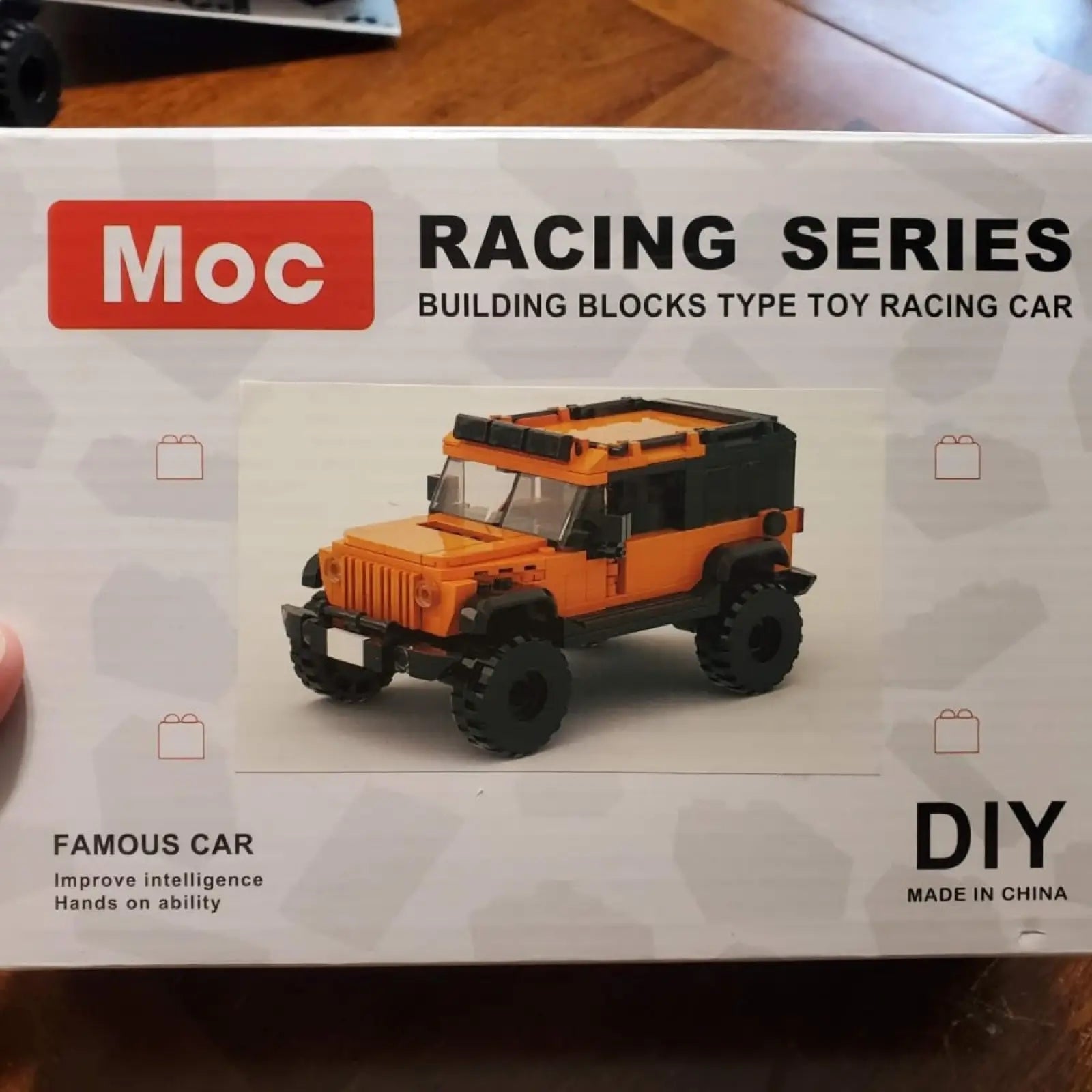 Orange and black moc racing series building block toy racing car from orange suv off-road car building blocks 405pcs set