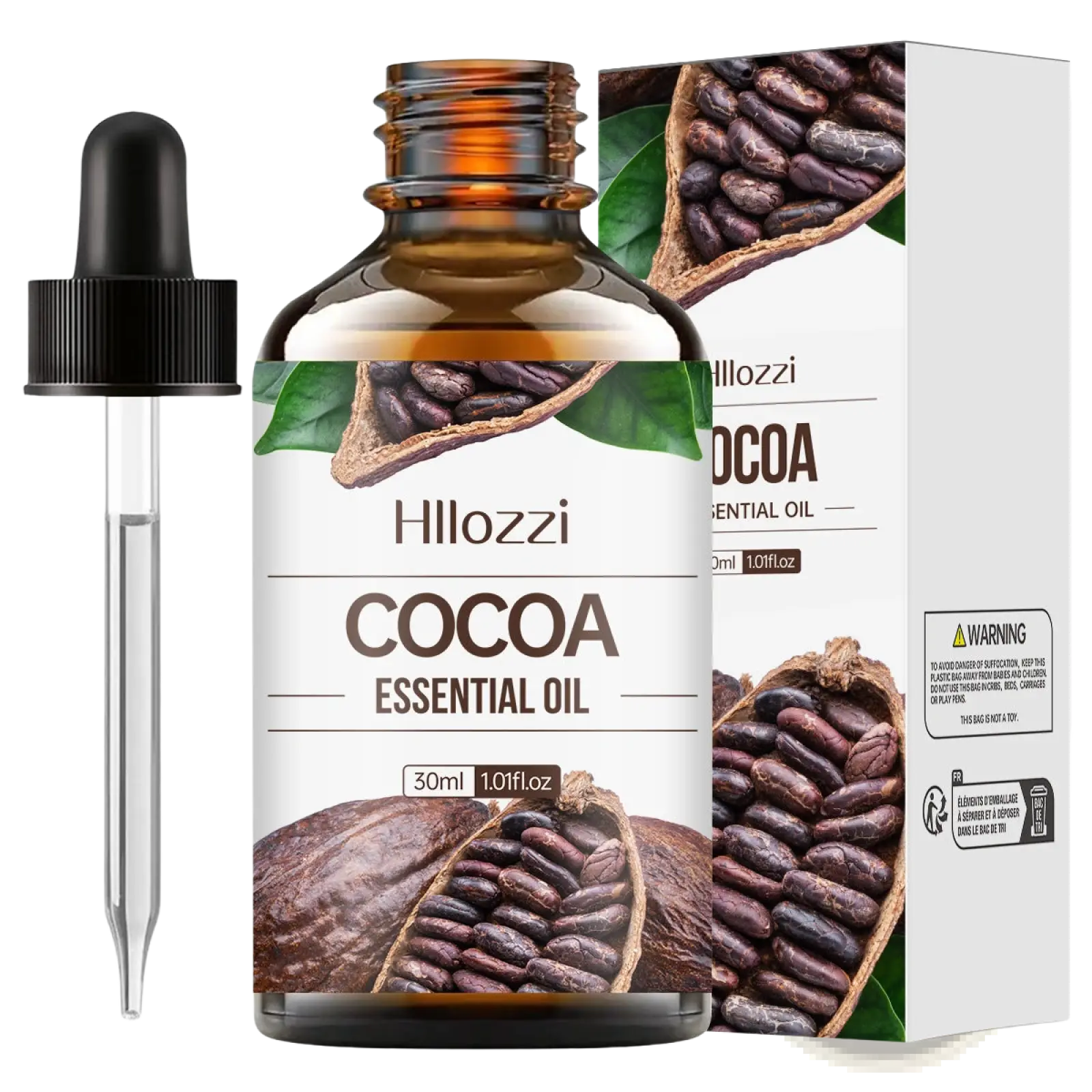 Hillozzi organic myrrh and wintergreen essential oil 30ml in a brown glass bottle with black dropper cap