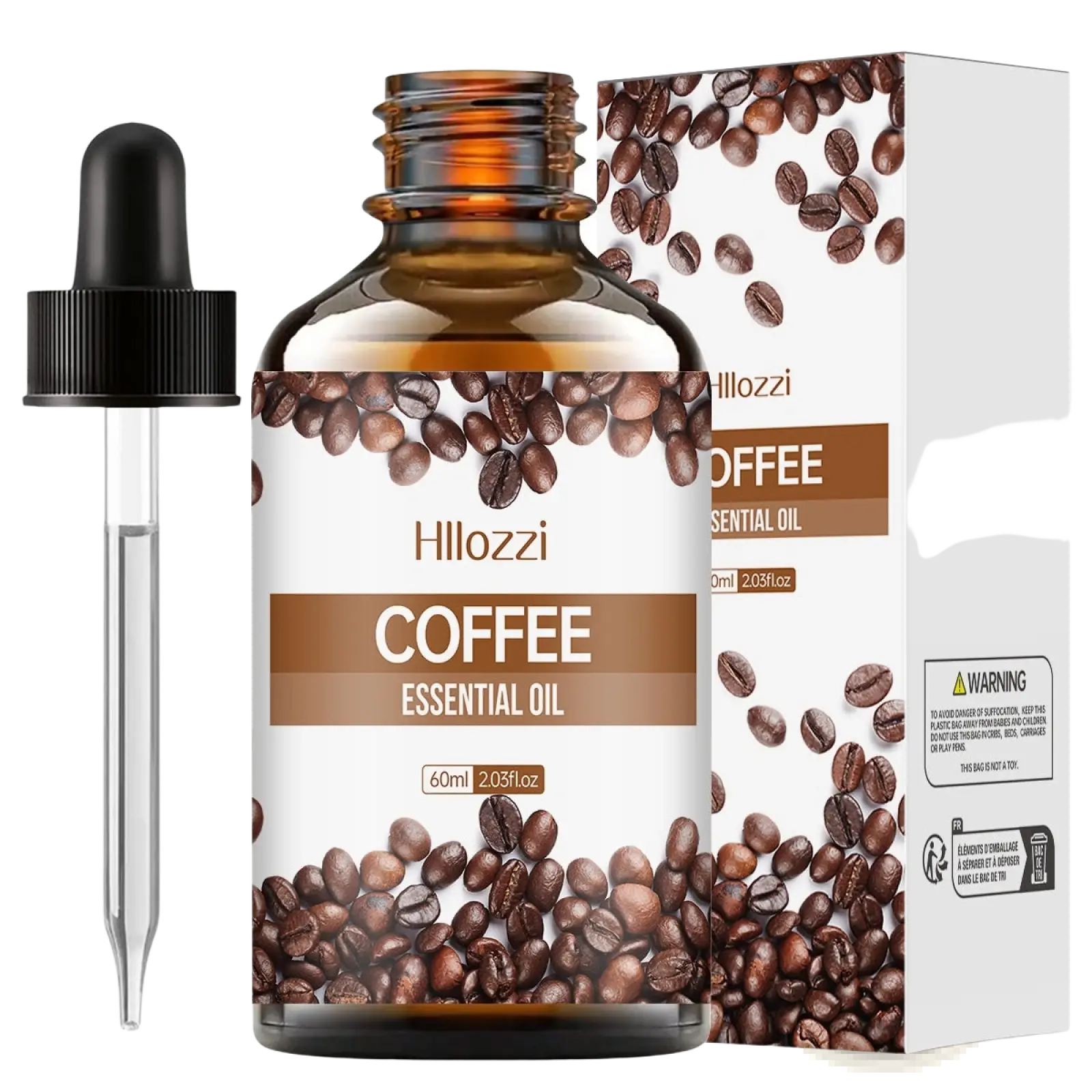 Hillozzi organic myrrh and wintergreen essential oil in a 60ml amber glass bottle with black dropper