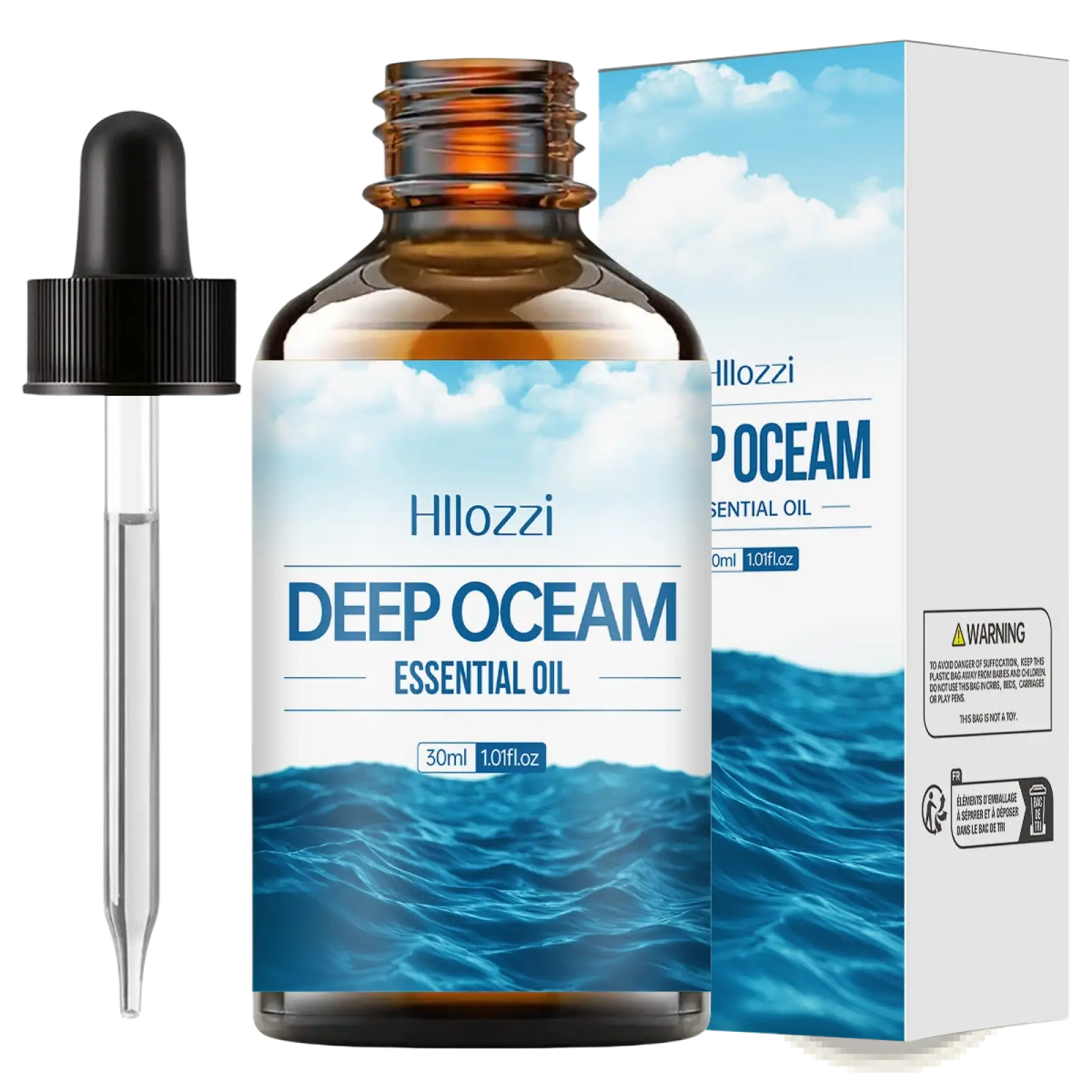 Hillozzi organic myrrh and wintergreen essential oil in a 30ml amber glass bottle with black dropper cap