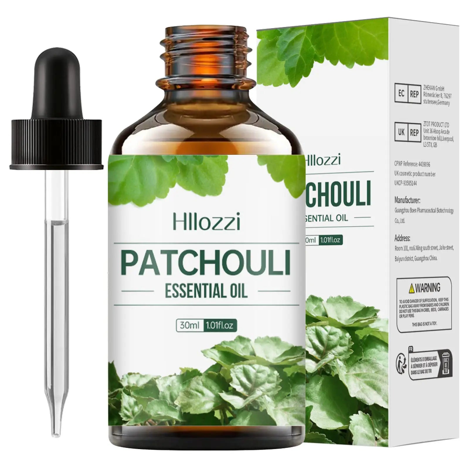 Hillozzi organic myrrh and wintergreen essential oil in 30ml amber glass bottle with black dropper for aromatherapy use