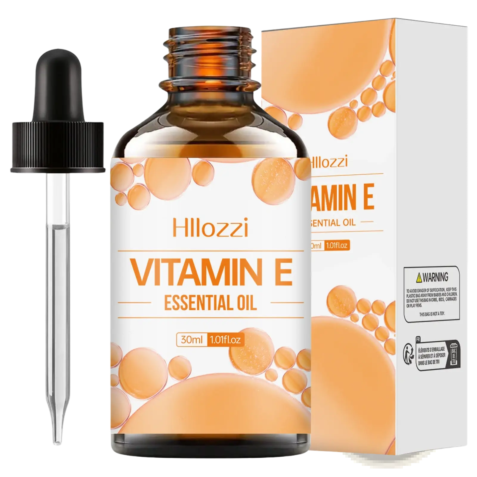 Hillozzi vitamin e organic myrrh and wintergreen essential oil 30ml amber glass bottle with black dropper