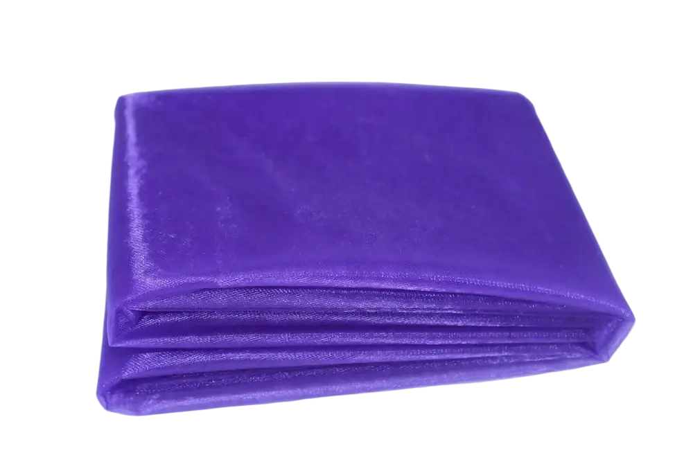Vibrant purple organza fabric roll 70cm width featuring delicate translucent texture and subtle sheen for diy decor
