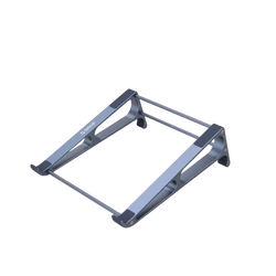 Gray aluminum Orico portable laptop stand with sleek minimalist design and adjustable height for 15-17.4 inch laptops