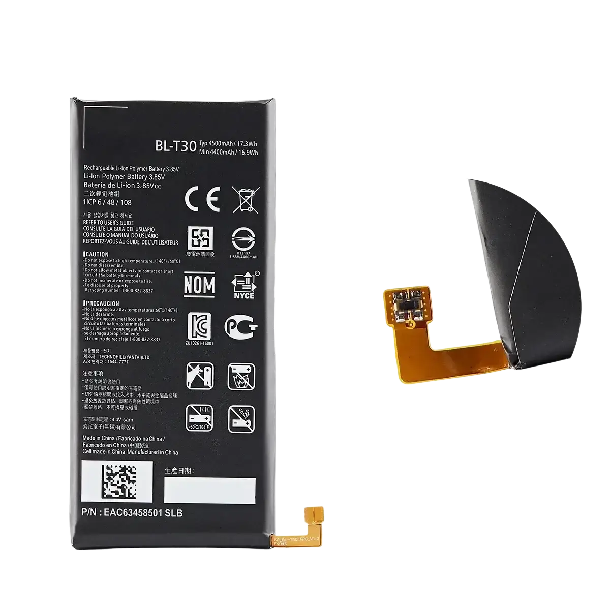 Original bl-t30 black lithium polymer battery with gold flexible connectors for lg m320f m320n x power 2 models