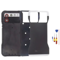Black rugged original doogee v20s battery cover with dual-camera module matte glass plate back side protective case