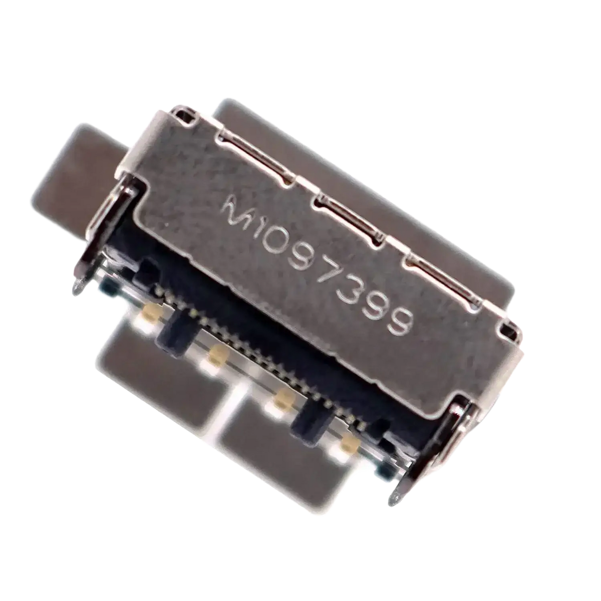 Silver-colored metal original hdmi port usb-c connector with engraved serial number for xbox series s console back side