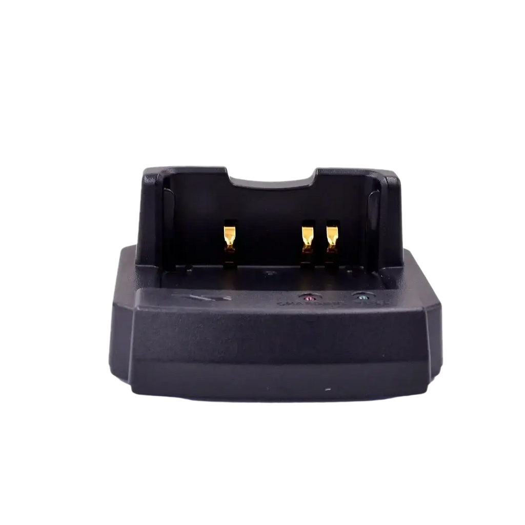 Original yaesu cd41 black plastic rapid charger with gold-colored contacts for vx8dr and ft5d walkie-talkies