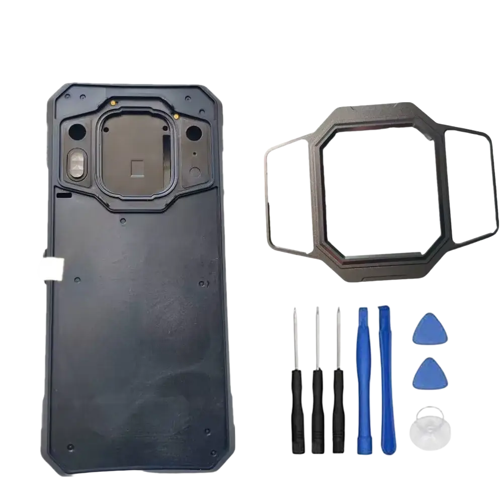 Black plastic back battery housing cover with camera frame for oukitel wp30 pro smartphone back panel