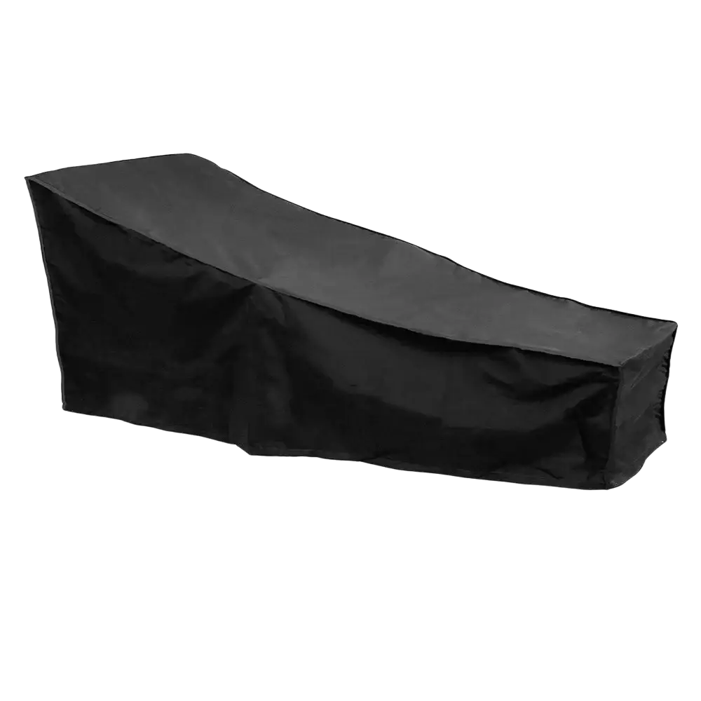 Black durable waterproof outdoor chaise lounge cover made of fabric weatherproof for long outdoor furniture