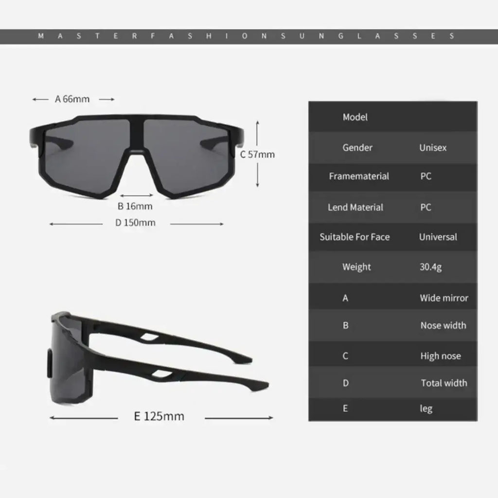 Black framed outdoor sports cycling sunglasses with dark gray uv400 lenses and a sleek modern circle sunglasses design