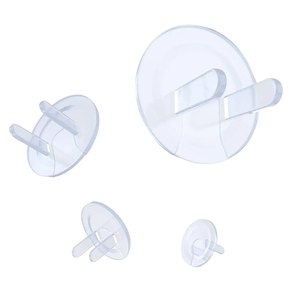 Clear plastic safety plugs with two prongs for electrical outlets baby proofing outlet covers 10 pack