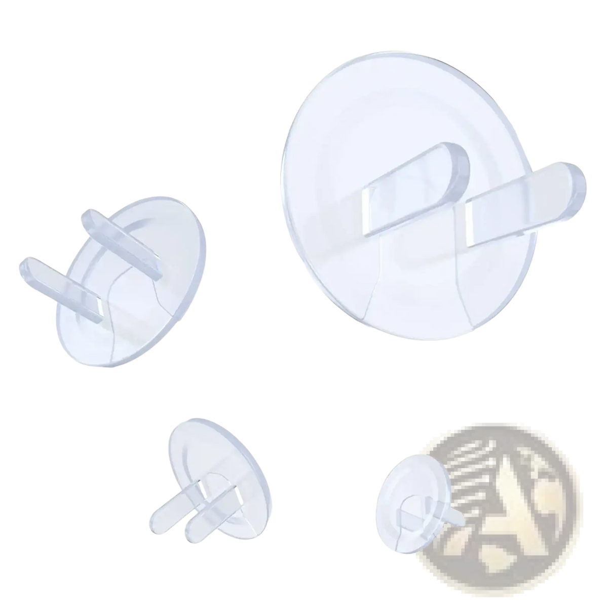 Clear plastic safety plugs with two prongs for electrical outlets baby proofing outlet covers 10 pack