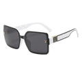Oversize black and white square sunglasses with uv400 protection and gold-tone lv logos on the temples unisex design
