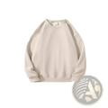 Oversized beige cotton crewneck sweatshirt featuring soft fabric and a simple design for comfortable casual wear
