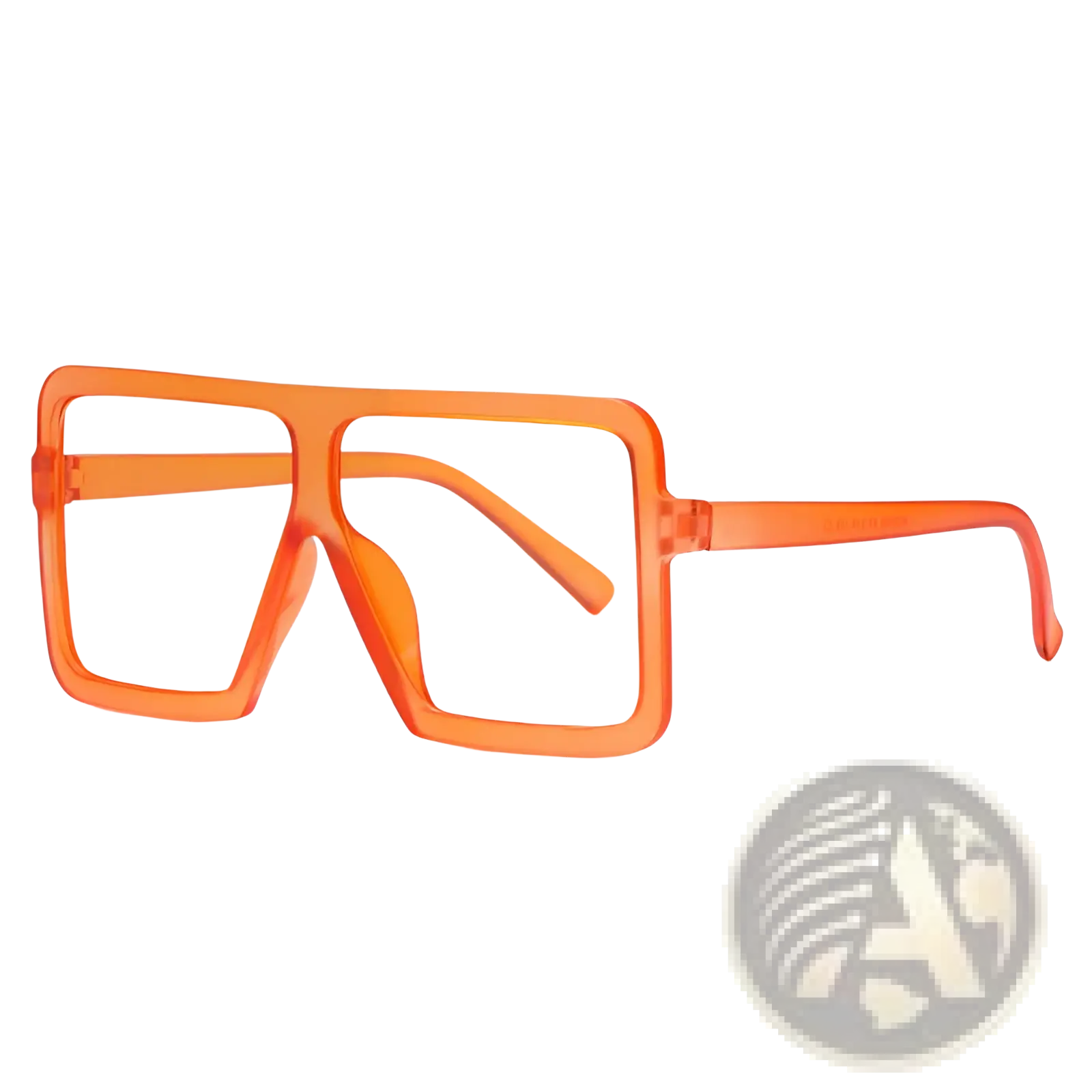 Oversized square translucent orange uv400 fashion sunglasses with a bold modern design and square frame