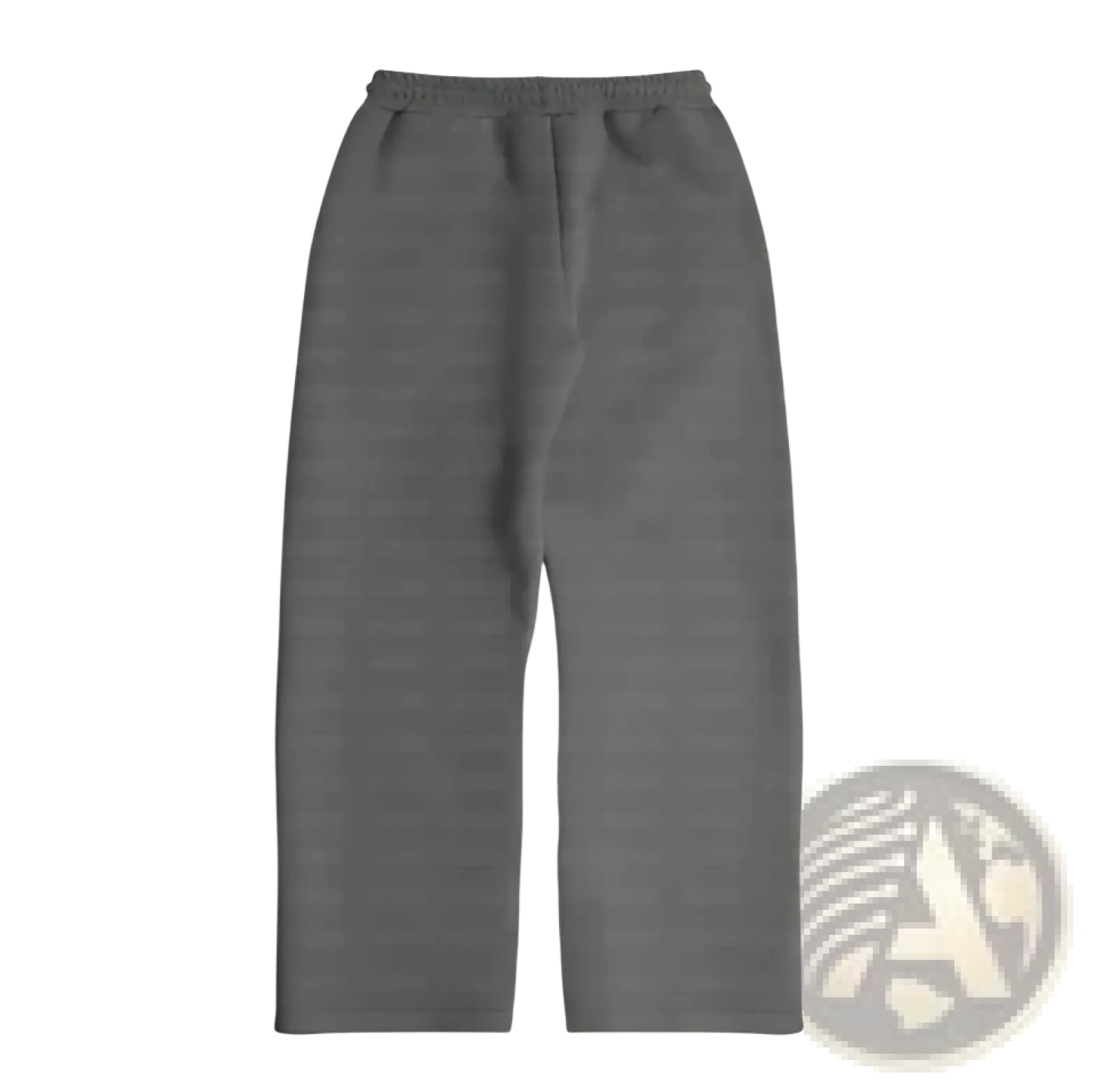 Gray sweatpants with elastic waistband and relaxed straight-leg cut from oversized unisex streetwear set