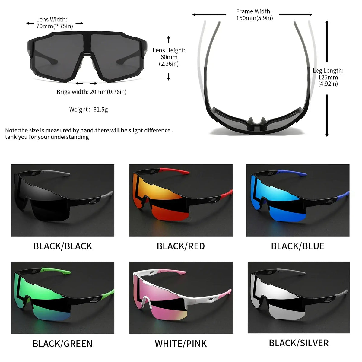 Oversized wraparound sports sunglasses with black frame, unisex comfort fit, and interchangeable vibrant lenses