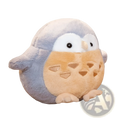 Owl plush stuffed animal with a soft gray body and tan belly featuring embroidered triangular patterns