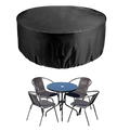Black waterproof oxford cloth round table cover providing durable outdoor protective shield for cloth round table