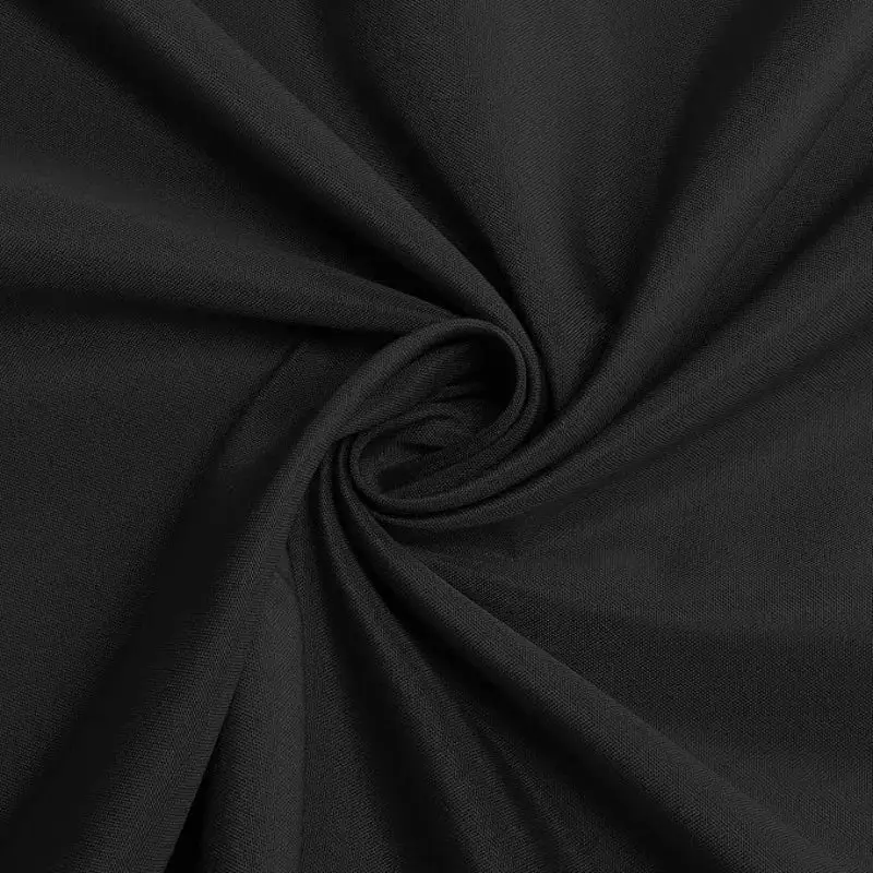 Black oxford cloth round table cover with smooth texture and subtle woven pattern for outdoor protection