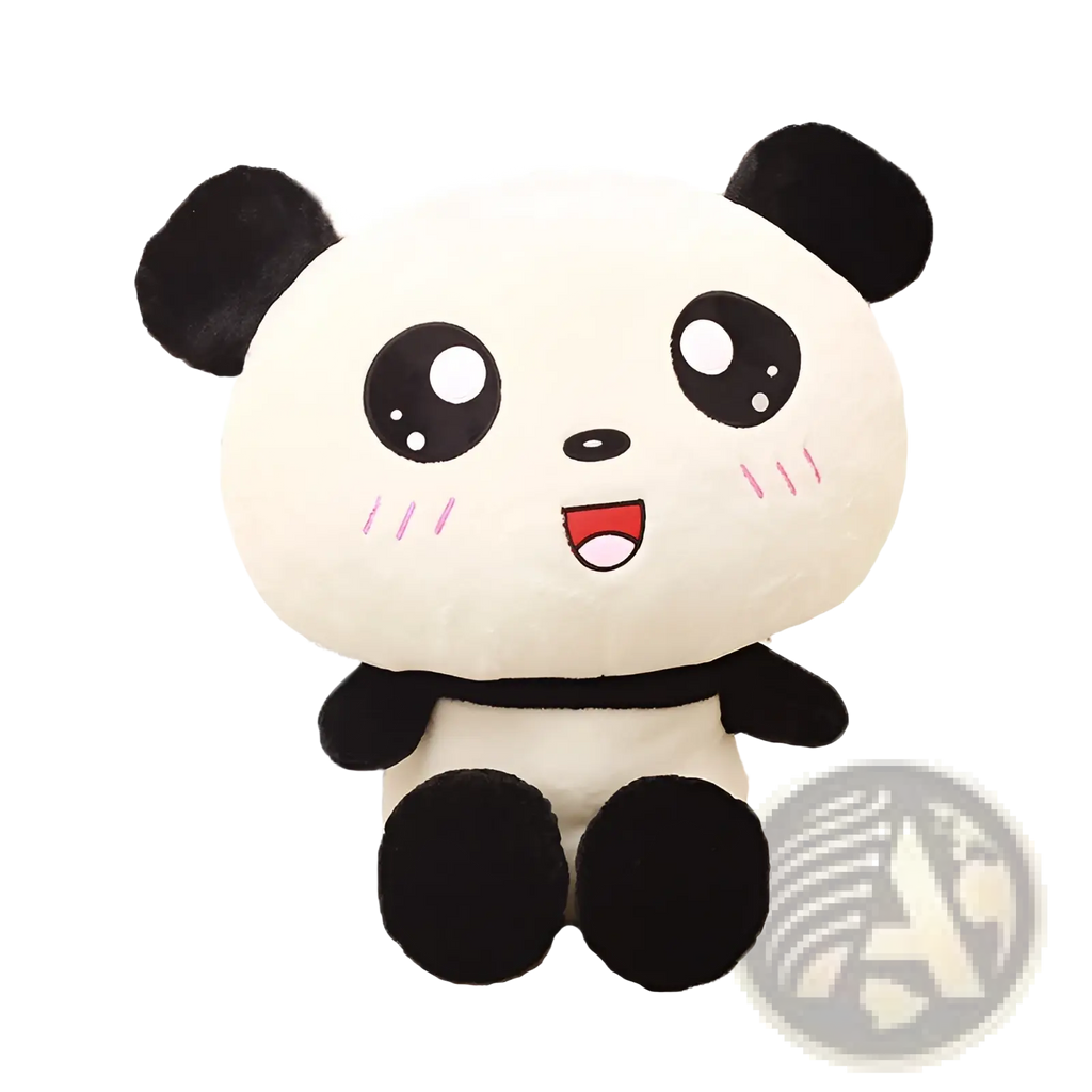 Cute black and white panda plush pillow soft stuffed animal toy with embroidered facial features and cuddly texture 70cm