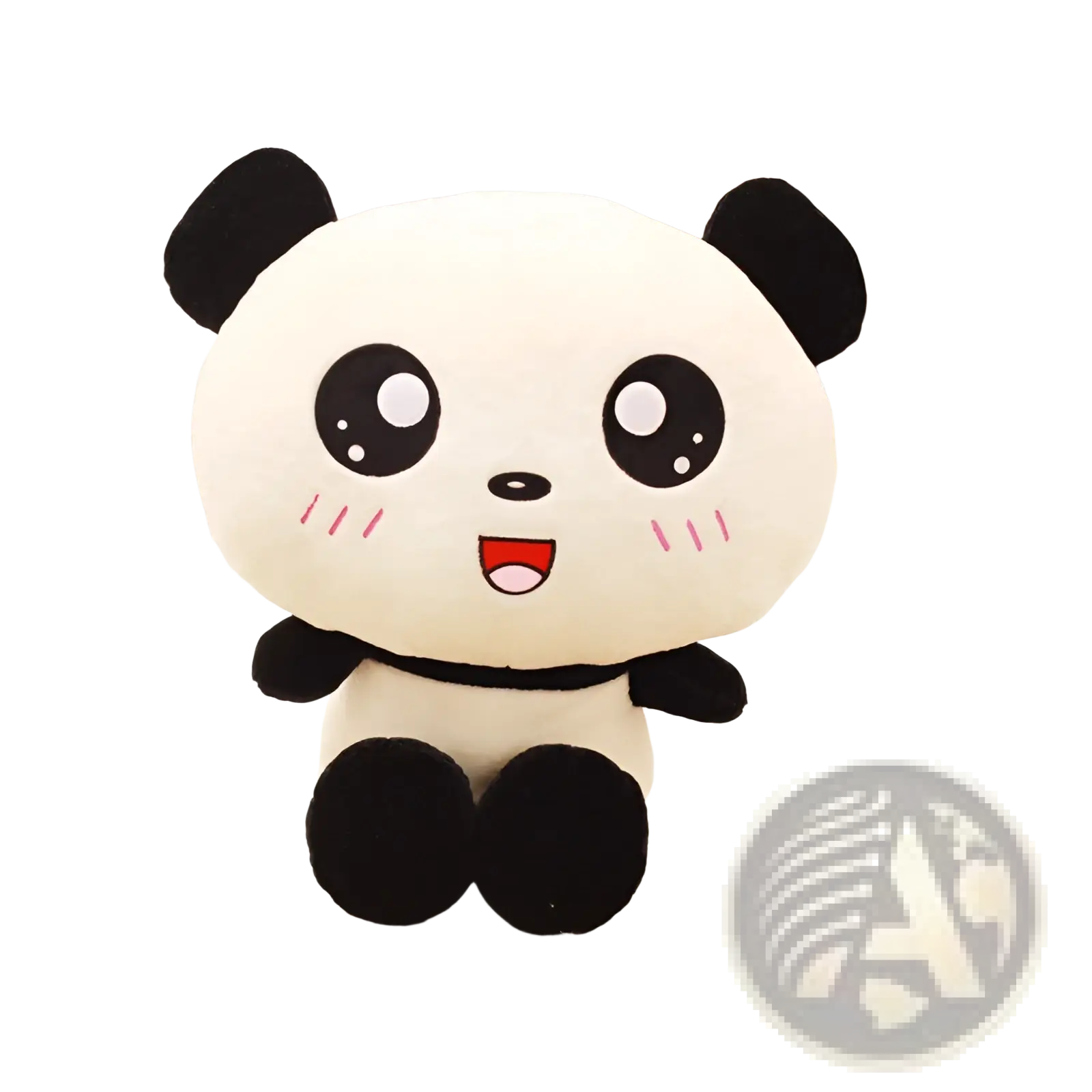 Cute white and black plush panda pillow soft stuffed animal toy with embroidered facial features 70cm