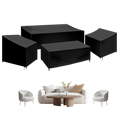 Black heavy duty oxford cloth patio furniture cover set protecting outdoor furniture effectively