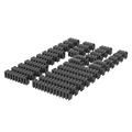 Black plastic cable management clips arranged in rows for pc cable comb set acrylic wire management tool