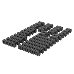 Black plastic cable management clips arranged in rows for pc cable comb set acrylic wire management tool