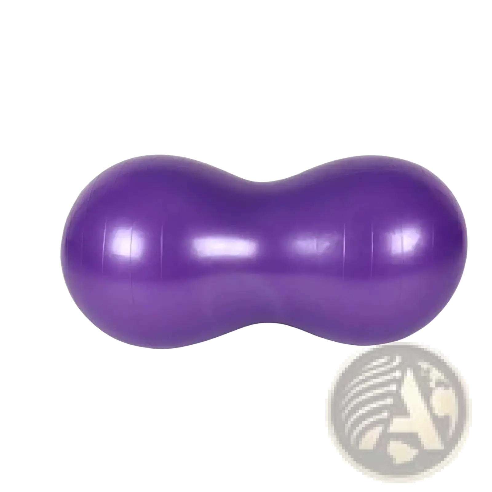 Purple peanut exercise ball with glossy smooth surface and anti slip texture for pregnancy and labor support