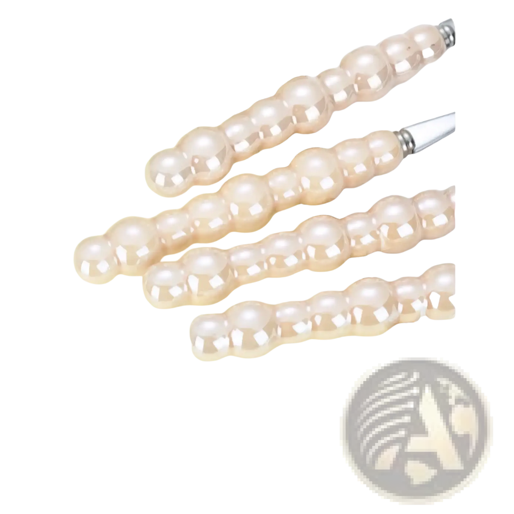 Pearl handle stainless steel flatware set featuring a delicate cream-colored pearl handle with lustrous beads