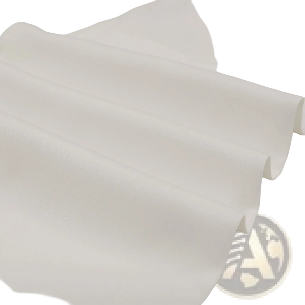 Pearl strap satin crop top white made of soft off-white fabric with smooth texture and gentle folds