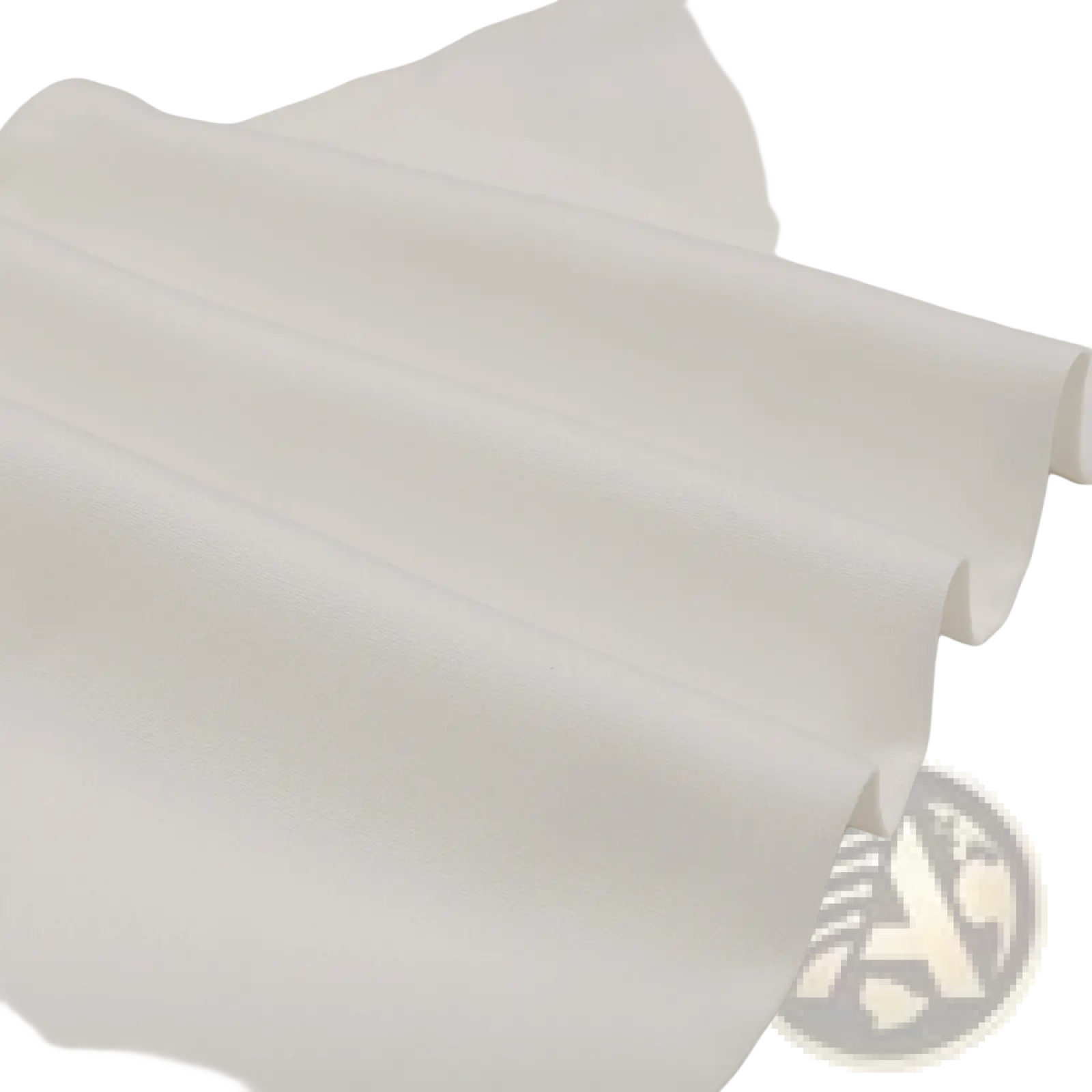 Pearl strap satin crop top white made of soft off-white fabric with smooth texture and gentle folds