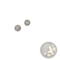 Delicate gold-toned pearl twist stud earrings featuring a central pearl surrounded by clear crystal halo accents