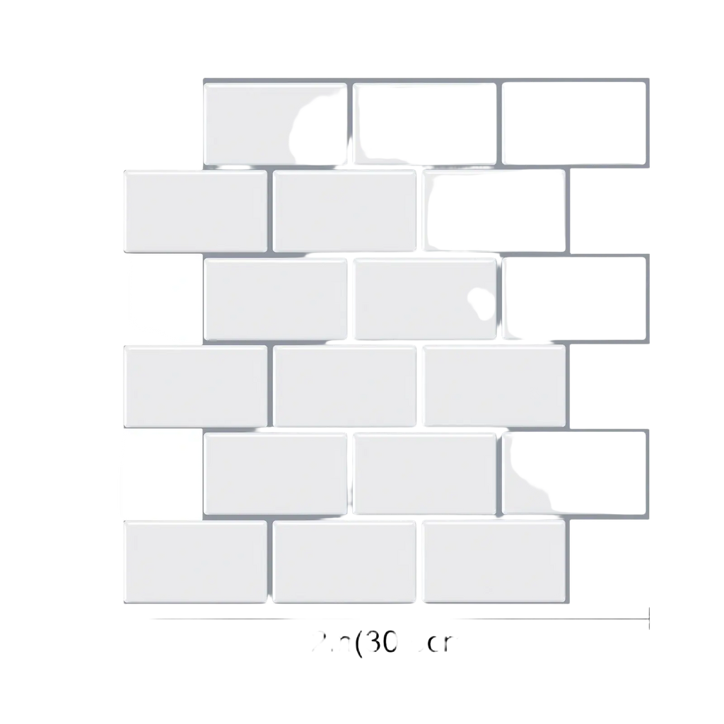 White rectangular peel and stick tile backsplash glossy white subway mosaic 12 by 12 inches ideal for direct contact with fresh paint