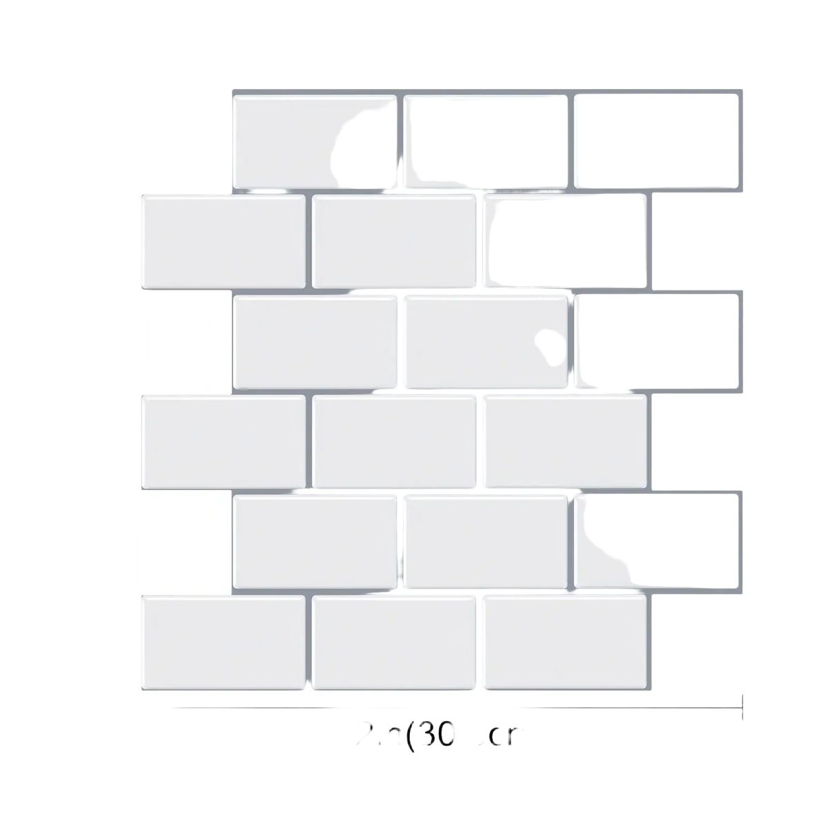 White rectangular peel and stick tile backsplash glossy white subway mosaic 12 by 12 inches ideal for direct contact with fresh paint