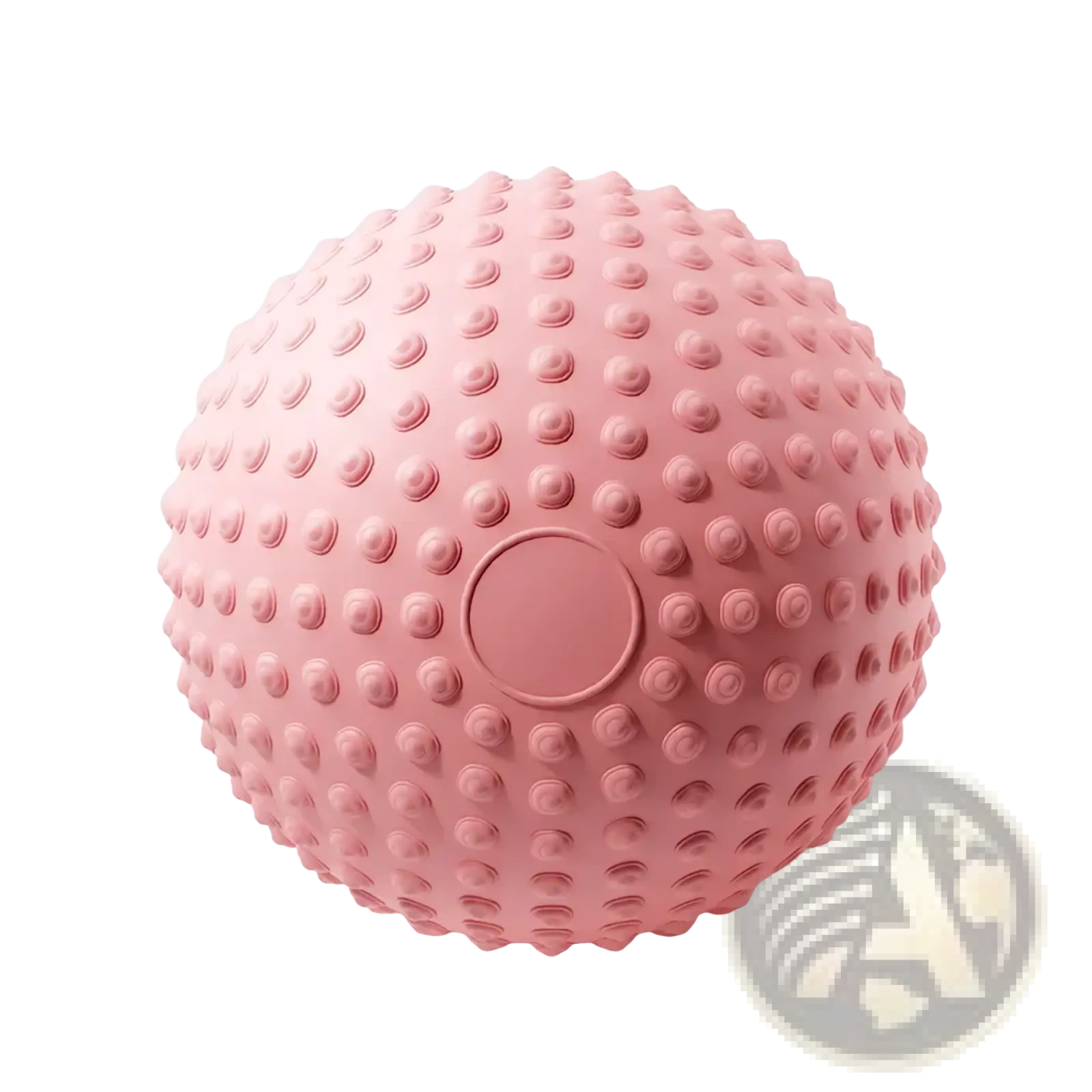 Pelvic floor massage ball in soft pink with textured raised bumps and smooth center for postpartum shaping use