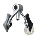 Silver and black adjustable pelvic floor muscle trainer with textured grip surfaces for smart kegel exercise