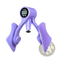 Purple plastic pelvic floor muscle trainer and thigh exerciser with digital display and textured footpads