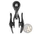 Black digital pelvic muscle trainer and hip exerciser with sleek ergonomic design and adjustable handles for leg workouts