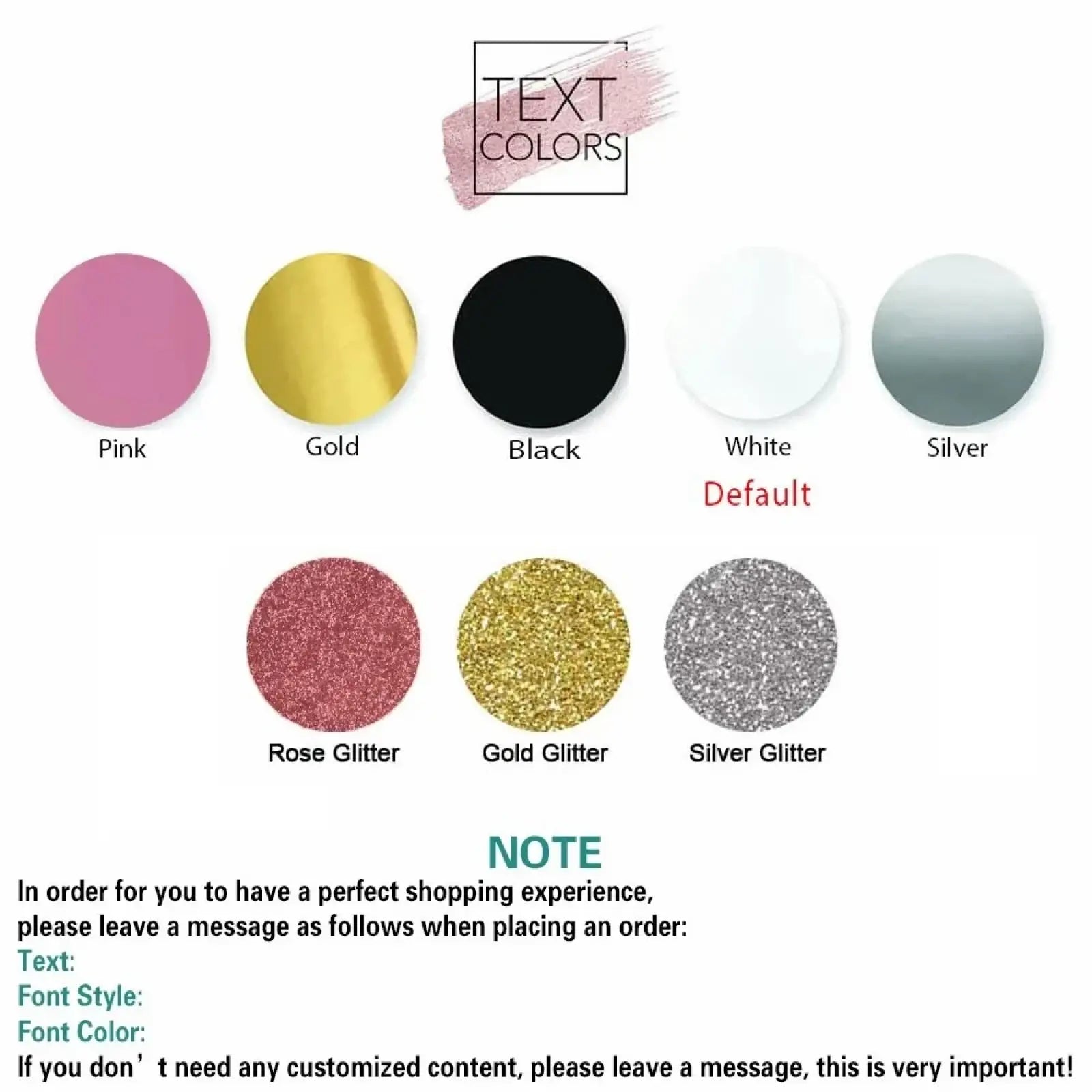 Personalised makeup bag custom pu cosmetic pouch showcasing text color options including solid and glitter finishes