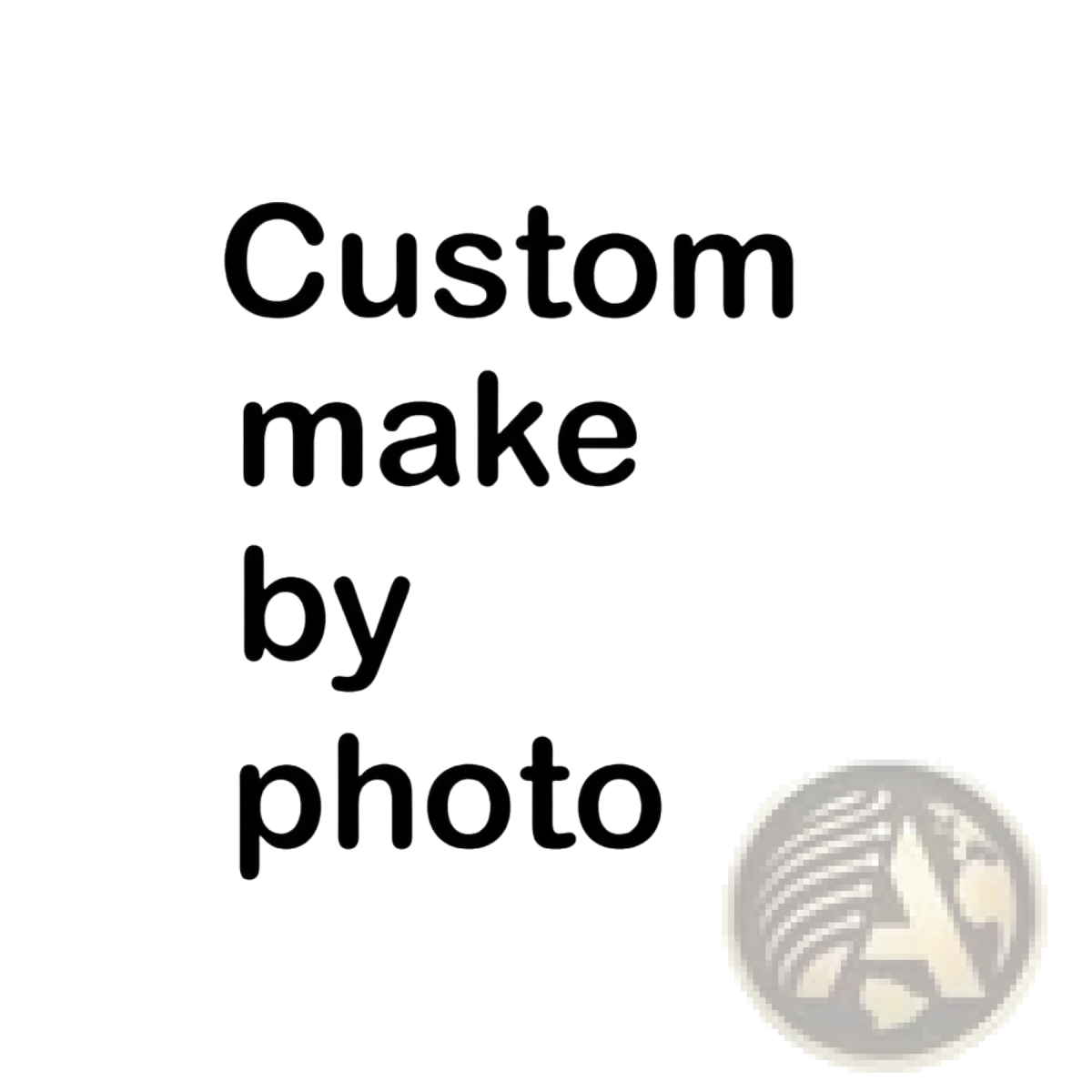 Black text reading custom make by photo on white background for personalized baby swaddle blanket fleece newborn