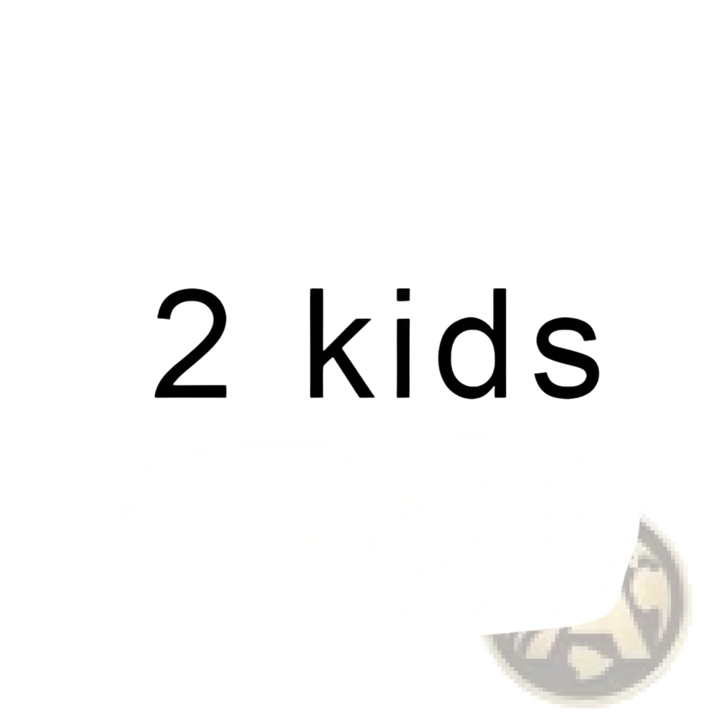 Personalized family keychain with custom engraved black text reading 2 kids on a white background