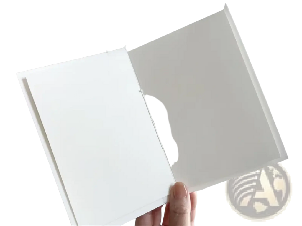 Personalized minimalist wedding letter books set featuring a white notebook with smooth, unlined interior pages