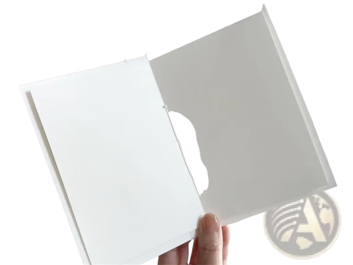 Personalized minimalist wedding letter books set featuring a white notebook with smooth, unlined interior pages