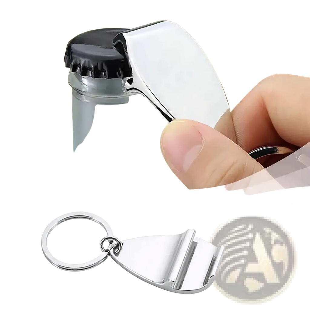 Personalized wedding bottle opener keychains bulk silver metallic with sleek compact design and black rubber grip