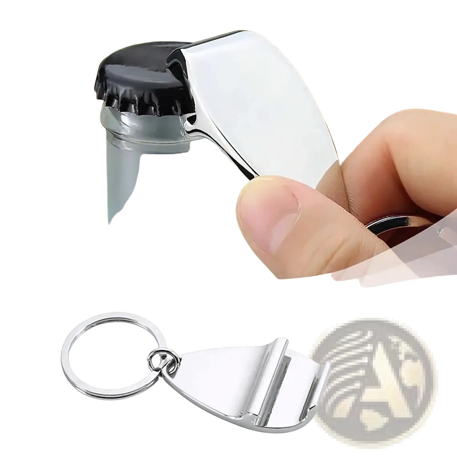 Personalized wedding bottle opener keychains bulk silver metallic with sleek compact design and black rubber grip